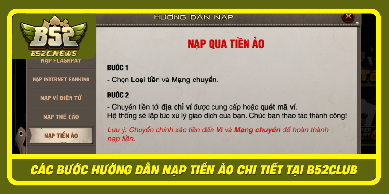 Cac Buoc Huong Dan Nap Tien Ao Chi Tiet Tai B52Club