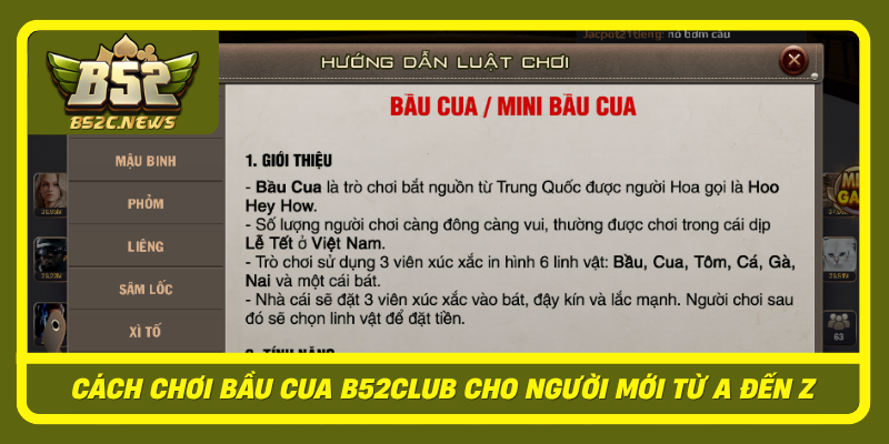 Cach Choi Bau Cua B52Club Cho Nguoi Moi Tu A Den Z