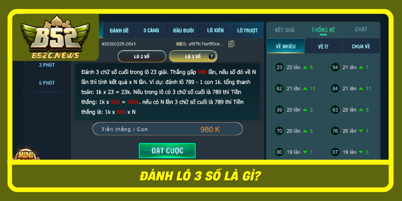 Đánh lô 3 số - Chiến Thuật Chinh Phục Game B52Club Với Độ Chính Xác Cao 1 Danh Lo 3 So La Gi
