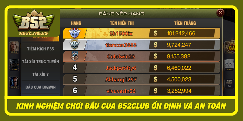 Kinh Nghiem Choi Bau Cua B52Club On Dinh Va An Toan