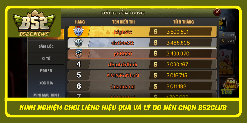 Kinh Nghiem Choi Lieng Hieu Qua Va Ly Do Nen Chon B52Club